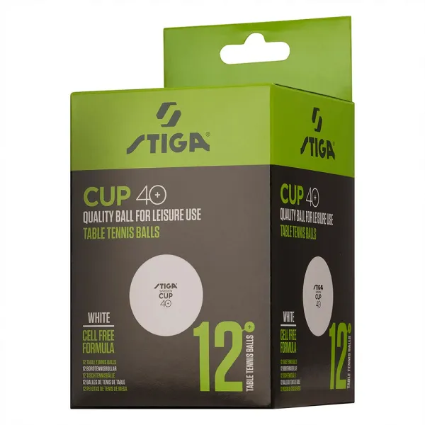 Мяч для наст. тенниса Stiga Cup ABS, 1110-2510-12, диам.40+мм, пластик, упак. 12 шт, белый за 1&nbsp;774.80 ₽ в Красноярске