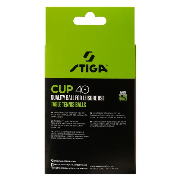 Мяч для наст. тенниса Stiga Cup ABS, 1110-2510-12, диам.40+мм, пластик, упак. 12 шт, белый за 1&nbsp;774.80 ₽ в Красноярске