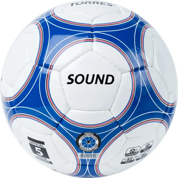 Мяч футб. TORRES Sound, F30255, р.5, со звук.панелями, 32 п,гл.PU,4 слоя, руч. сш, бело-син-чер за 3&nbsp;624.40 ₽ в Красноярске