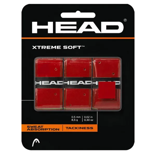 Овергрип Head Xtreme Soft, 285104-RD, 0.5 мм, 3 шт, красный