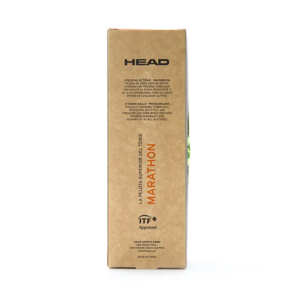 Мяч теннисный HEAD Marathon 3B, 578183, крафт. упак.3шт, без давления, фетр, нат.резина,желтый за 1&nbsp;055.70 ₽ в Красноярске