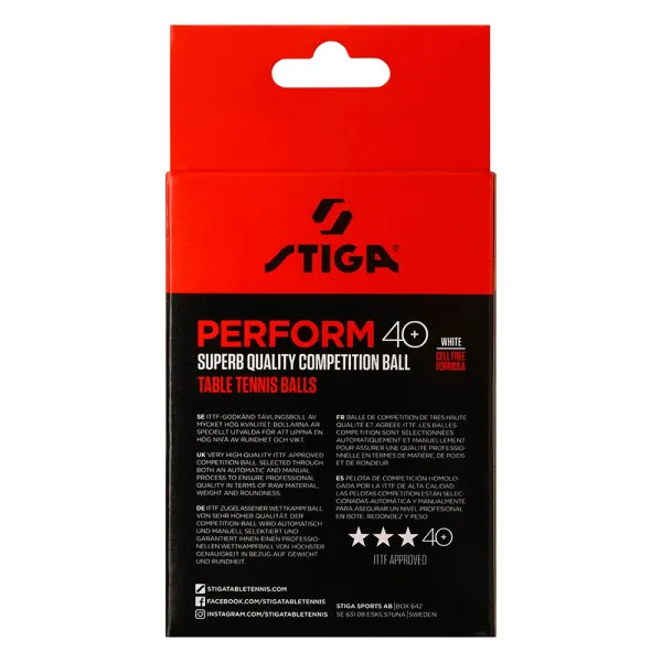 Мяч для наст. тенниса Stiga Perform 3***, 40+, 1113-2110-06, пластик, ITTF Appr., уп.6 шт, бел за 2&nbsp;121.60 ₽ в Красноярске