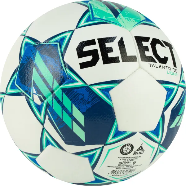 Мяч футб. SELECT Talento DB Light V23, 0775860004, р.5, 32п, ПУ, гибрид.сш, бело-зеленый за 5&nbsp;531.80 ₽ в Красноярске