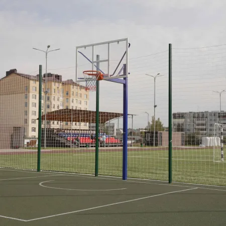 Баскетбольная стойка уличная одноопорная для игрового щита 1050х1800 мм вынос 1200 мм ZAVODSPORTA за 39&nbsp;600 ₽ купить в Красноярске