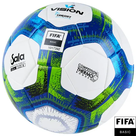 Мяч футзал. VISION Target, FS324094, FIFA Basic, р.4, 32 п. PU, 3 подкл.сл, термосшивка, бело-синий за 3&nbsp;519 ₽ купить в Красноярске
