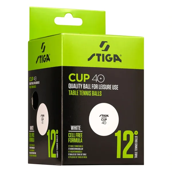 Мяч для наст. тенниса Stiga Cup ABS, 1110-2510-12, диам.40+мм, пластик, упак. 12 шт, белый за 1&nbsp;774.80 ₽ в Красноярске