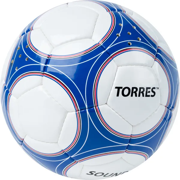 Мяч футб. TORRES Sound, F30255, р.5, со звук.панелями, 32 п,гл.PU,4 слоя, руч. сш, бело-син-чер за 3&nbsp;624.40 ₽ в Красноярске