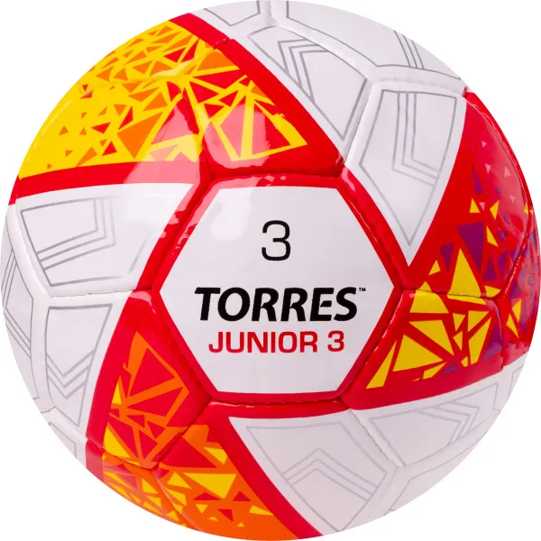 Мяч футб. TORRES Junior-3, F323803, р.3,глянц.ПУ, 4 сл, 32 п,руч.сш,бел-крас-жел за 2&nbsp;070.60 ₽ в Красноярске