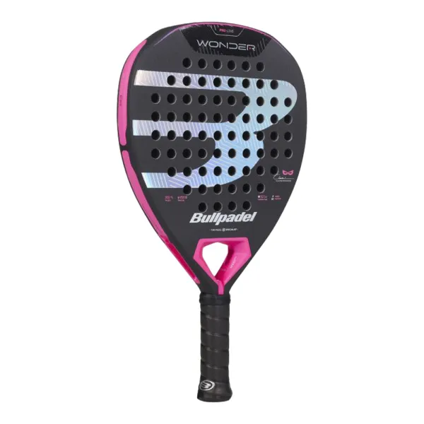 Ракетка для падела BULLPADEL Wonder 27, 497250, для продв.игроков, стекловолокно, карбон, черно-роз за 42&nbsp;969.20 ₽ в Красноярске