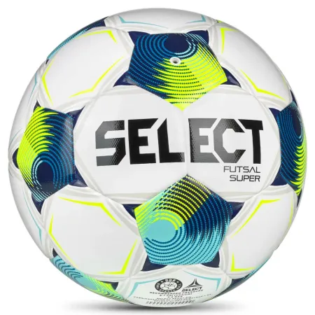 Мяч футзал. SELECT Futsal Super v26 3613471129,р.4, FIFA Quality Pro, 32п,ПУ, гибр.сш, бел-син-лимон за 15&nbsp;444.50 ₽ купить в Красноярске