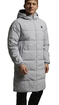 Пуховик средней длины серый ANTA KT, 852431904E-2