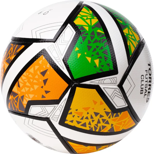 Мяч футзал. TORRES Futsal Club, FS323764, р.4, 10 пан. ПУ, 4 под. сл, гибрид. сш. бело-зел-оранж за 2&nbsp;264.40 ₽ в Красноярске