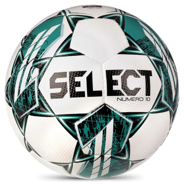 Мяч футб. SELECT NUMERO 10 V23, 0575060004, р.5, FIFA Basic, 32п, ПУ, руч. сш, бело-бирюзовый