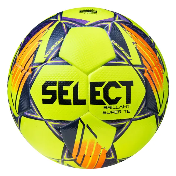 Мяч футб. SELECT Brillant Super TB, 3615968509,р.5, FIFA PRO, ПУ, 32пан. термосш, желто-оранж-фиолет
