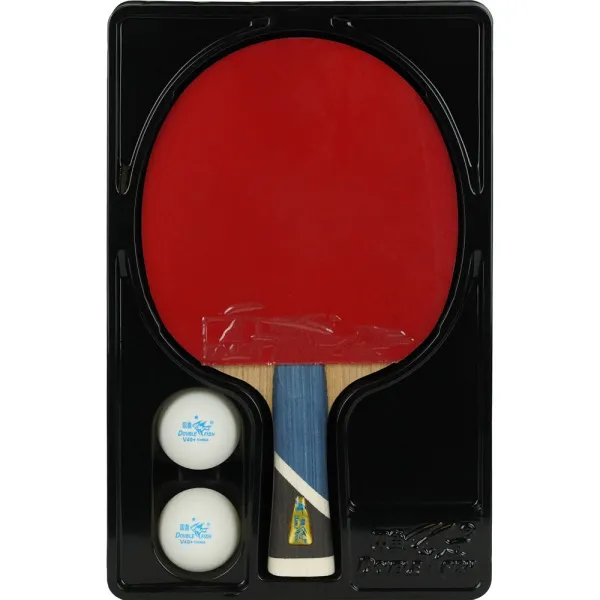 Ракетка для н/т DOUBLE FISH 5A+C, для продвин, ITTF Appr, накл. 2,1 мм, конич. ручка+ 2 мяча V40+мм за 2&nbsp;779.50 ₽ в Красноярске