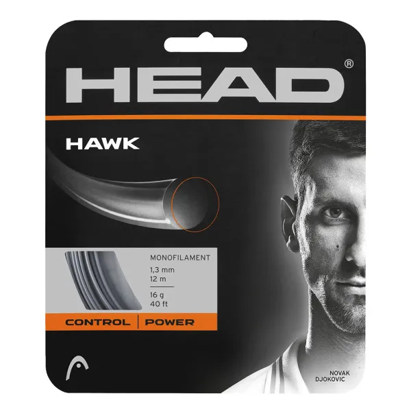 Струна теннисная HEAD Hawk 16, 281103-GR, 12м, диаметр струны 1,3мм,серый