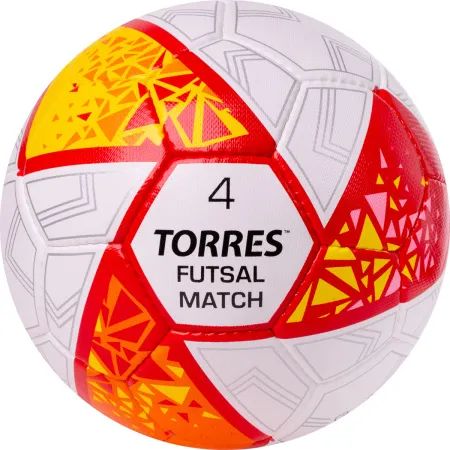 Мяч футзал. TORRES Futsal Match, FS323774, р.4, 32 панели. ПУ,4 подкл.слоя,ручн.сш,бело-крас-жёлт за 2&nbsp;454.80 ₽ купить в Красноярске
