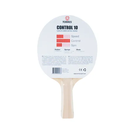 Ракетка для н/т TORRES Control 10, TT0001, для начинающих, накладка 1,5 мм, конич. ручка за 426.70 ₽ купить в Красноярске