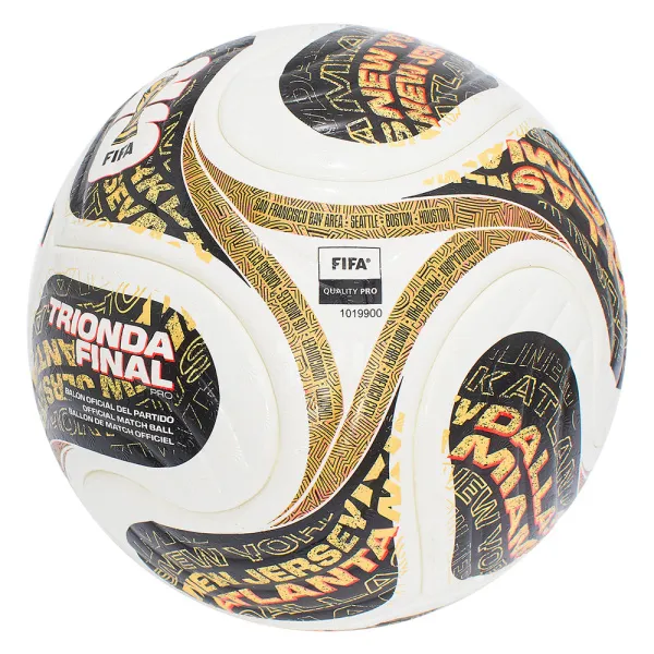 Мяч футб. ADIDAS WC26 Trionda Final PRO, JY8928, р.5, FIFA PRO, 4пан, ПУ, термосш, бел-черн-золотист за 22&nbsp;455.30 ₽ в Красноярске