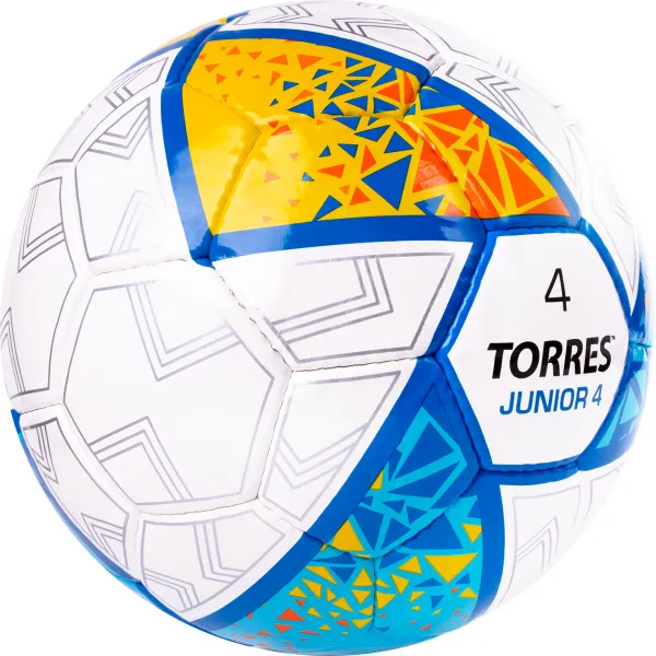 Мяч футб. TORRES Junior-4, F323804, р.4,глянц.ПУ, 4 сл, 32п, руч.сш, бел-жел-гол за 2&nbsp;070.60 ₽ в Красноярске