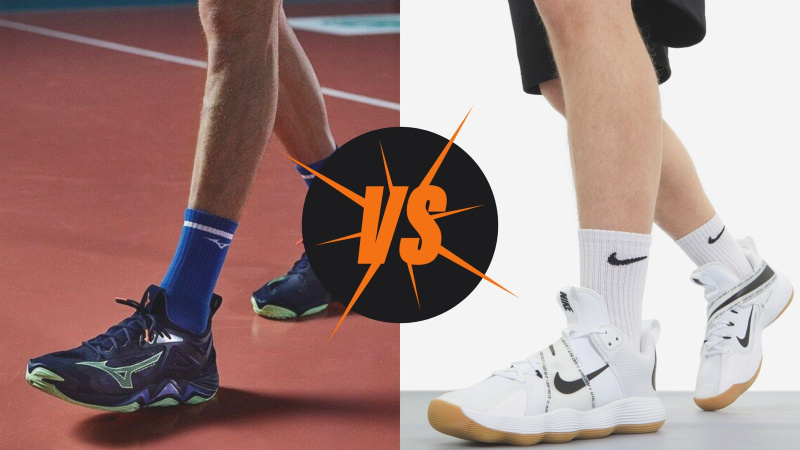 Сравнение волейбольных кроссовок: Nike React Hyperset и линейка Mizuno Wave