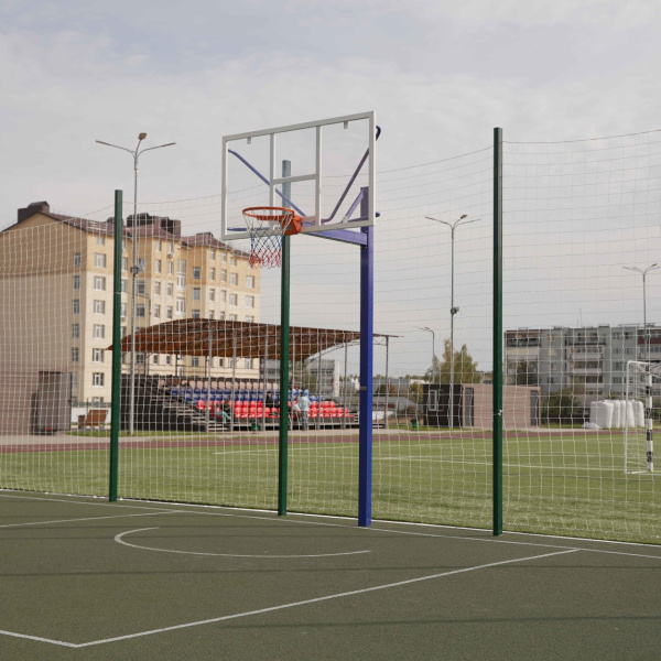 Баскетбольная стойка уличная одноопорная для игрового щита 1050х1800 мм вынос 1200 мм ZAVODSPORTA за 39&nbsp;600 ₽ в #REGION_NAME_DECLINE_PP#